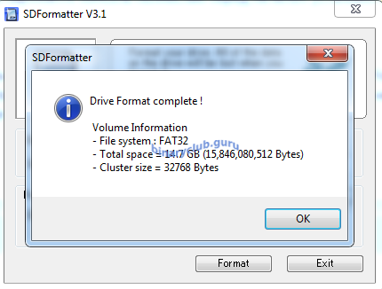 Окончание форматирования карты